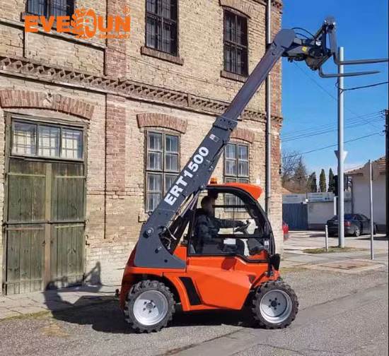 Everun Ert1500 1.35ton Hydrostatic EPA4 Engine Mini Telescopic Telehander Wheel Loader Forconstruction Machine