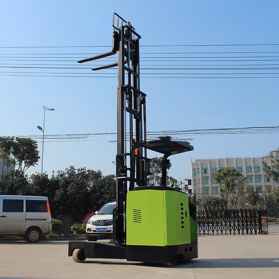 Logistic Company Warehouse Electric Reach Forklift Truck with Four